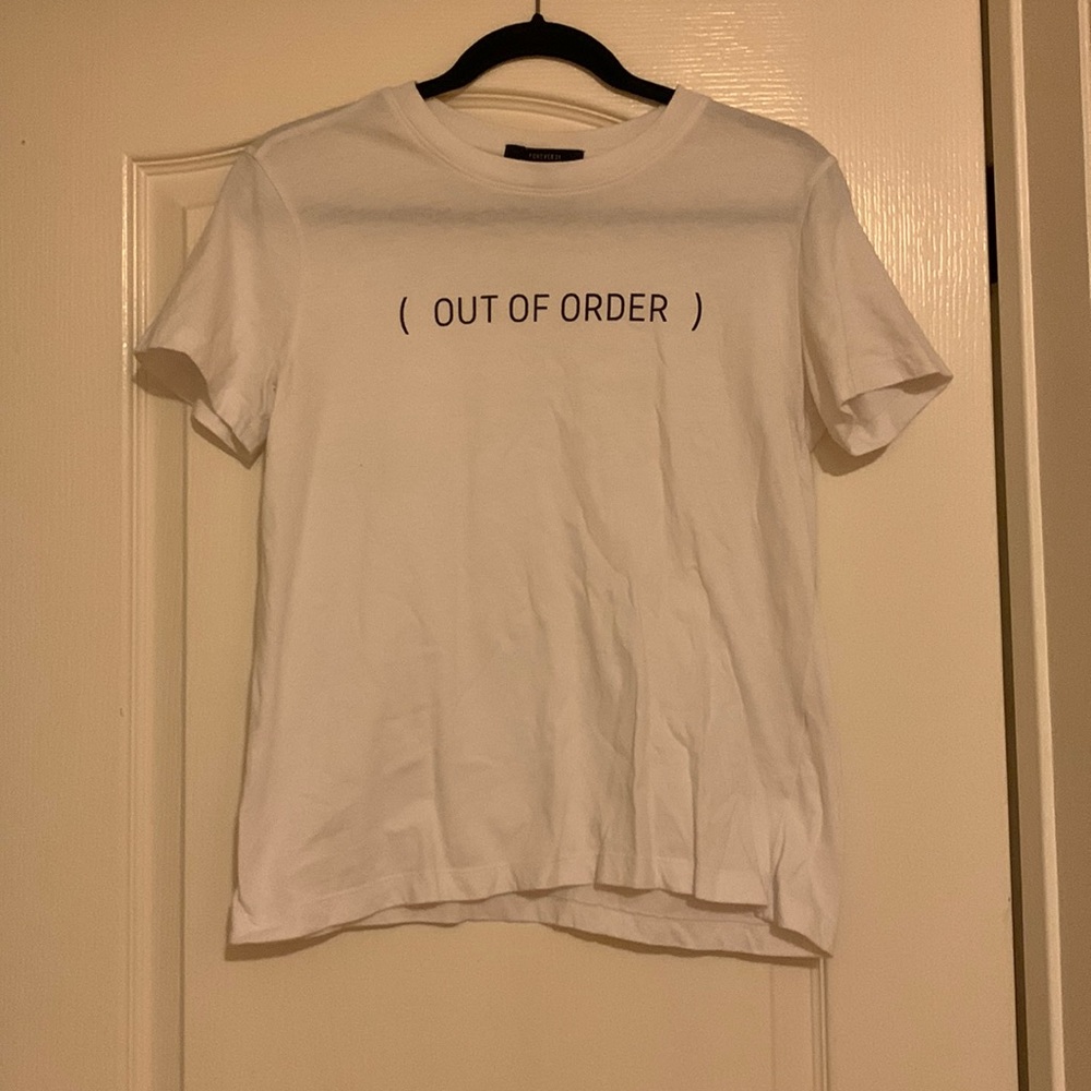 NWOT out of order white t shirt